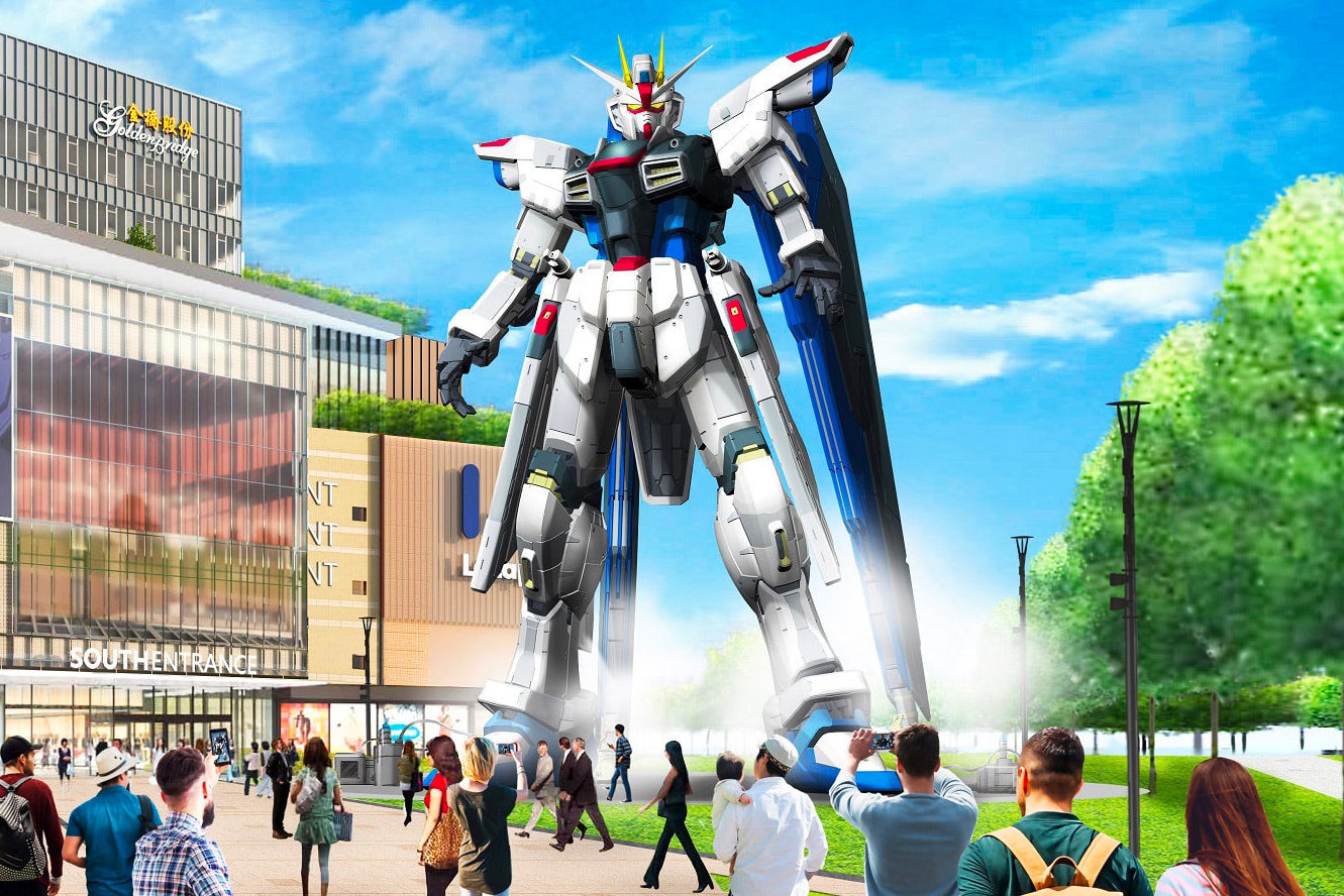 Shanghai Life-Size Freedom Gundam Statue Photos Info docks ZGMF-X10A Mobile Suit Seed
