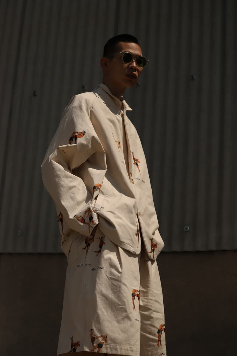 Sillage Ventile Spring Collection Lookbook Info Thailand Muay Thai CPO shirts jackets hakama pants circular pants navy beige khaki