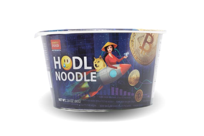 Simply Food HODL NOODLE LIMITED EDITION instant ramen safemoon doge coin instant noodles Binh Tay Food Company cryptocurrency humor 