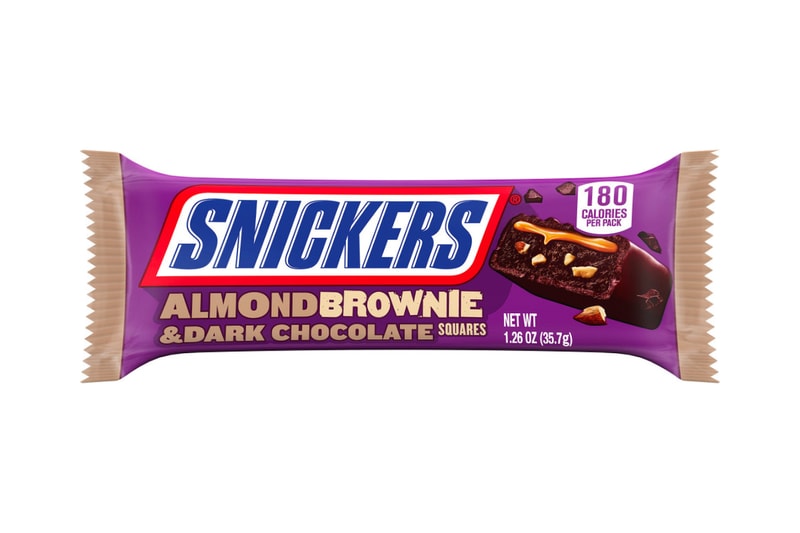SNICKERS Reveals Latest Chocolate Bar Mashup With New Almond Brownie Squares Mars Wrigley candy chocolate bars brownies chewy desserts dark chocolate caramel nuts ice cream