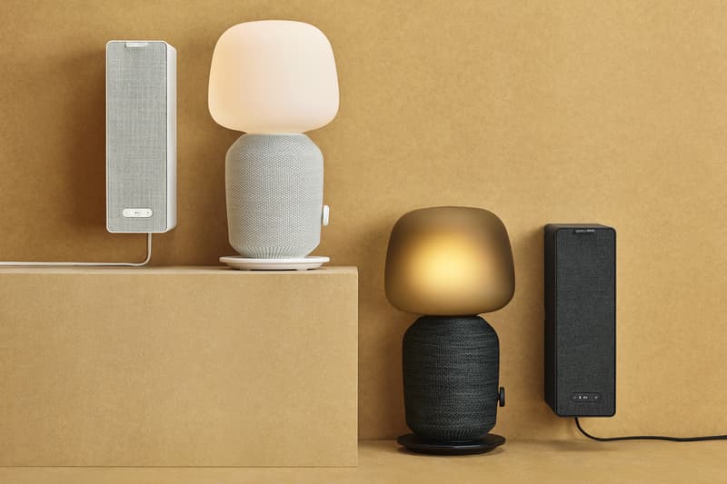 IKEA & Sonos Symfonisk Smart Speakers Info art piece artwork tech table lamp speaker collab cream black