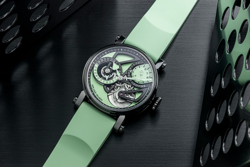 Swiss Brand Speake-Marin Drops Mint Green Dual Time Watch