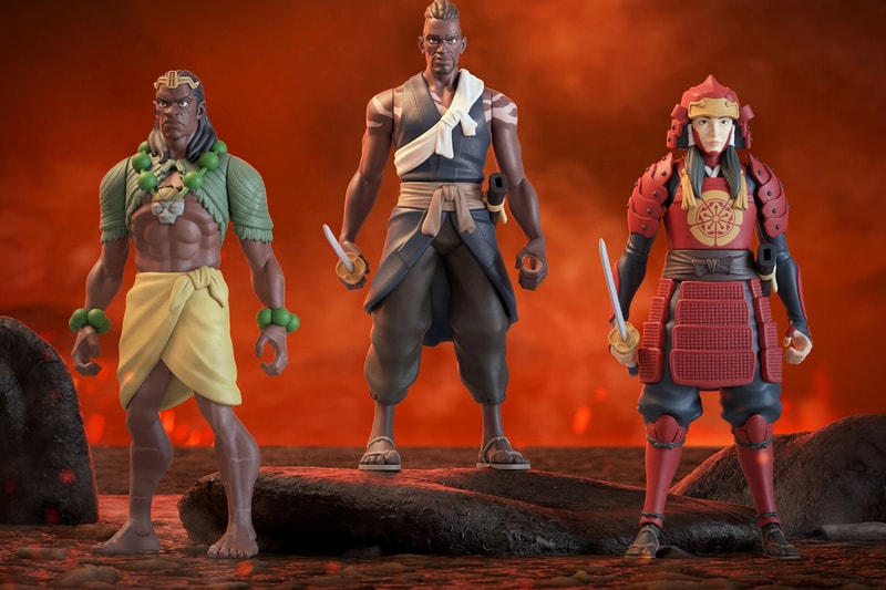 Super7 Netflix Yasuke anime figures release  Yasuke, and Natsumaru Achojah toys action figures anime mappa 