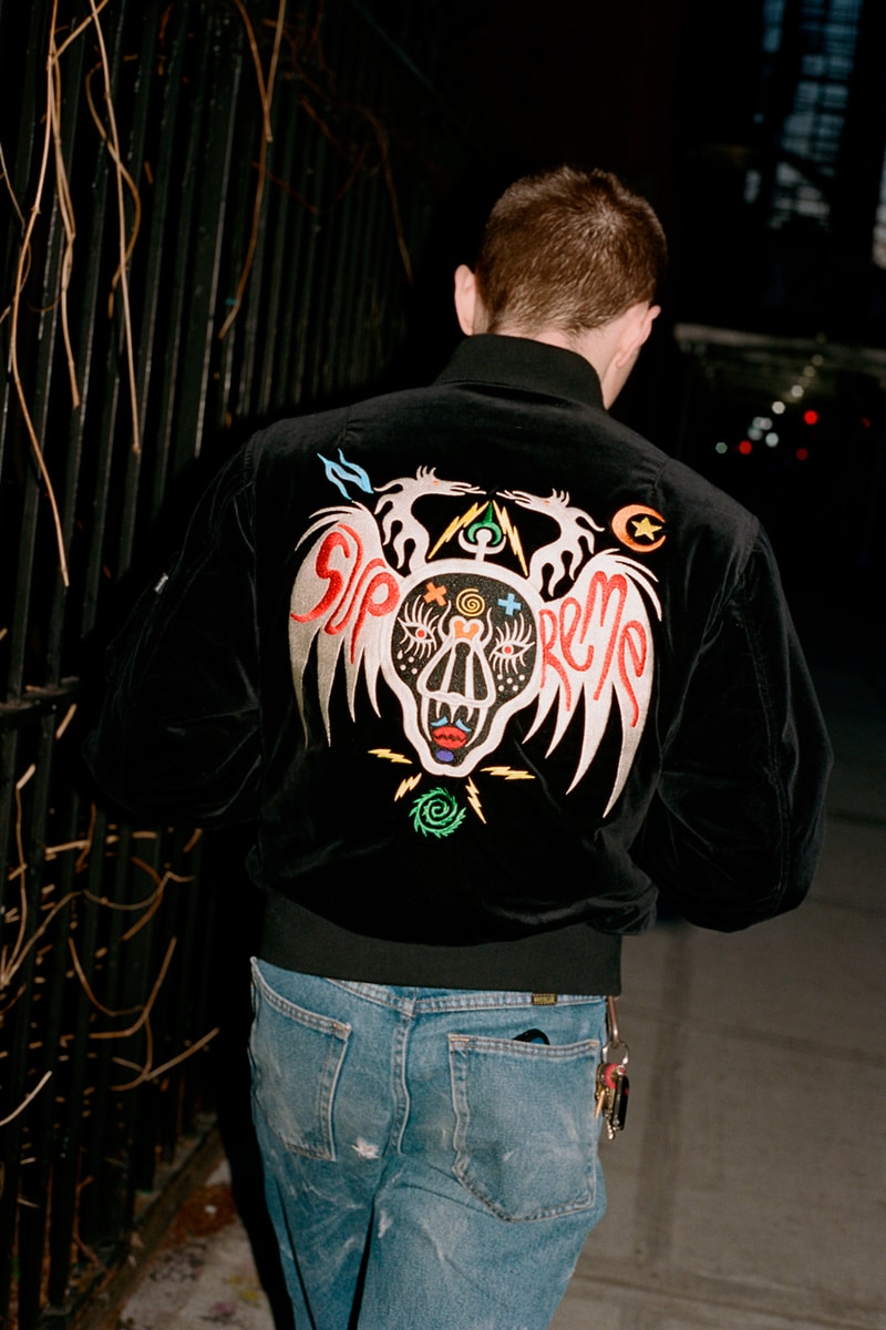 Supreme x Clayton Patterson SS21 Capsule Collection NYC artist Bomber MA-1 Reversible Shirt Jeans Caps