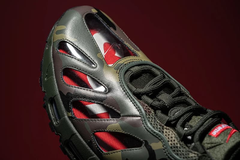 supreme nike air max 96 camo dark army speed red clear cv7652 300 release info store list buying guide photos price 