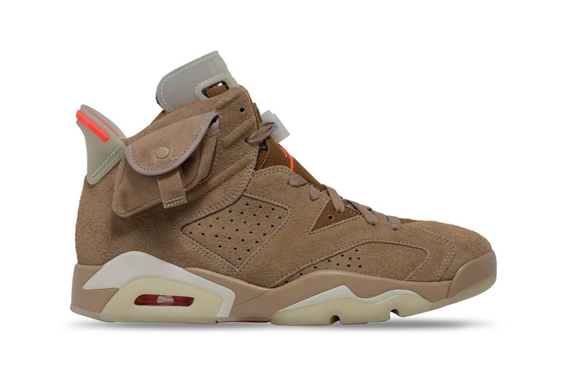 travis scott la flame cactus jack air jordan six 6 iv jordan brand nike british khaki release details information buy cop purchase Feature