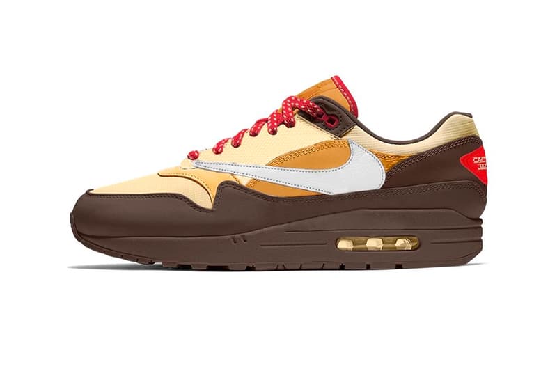 Travis Scott Nike Air Max 1 Cactus Jack 5 Colorways Rumor Info Baroque Brown Lemon Drop Wheat Chile Red Off Noir Cave Stone Dusty Sage Celadon Saturn Gold Tea Tree Mist Tent Grey Haze Light Silver Celadon Canvas