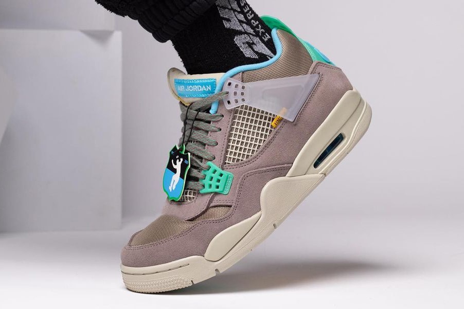 union la chris gibbs air michael jordan brand 4 30th anniversary collaboration gray blue green tan official release date info photos price store list buying guide