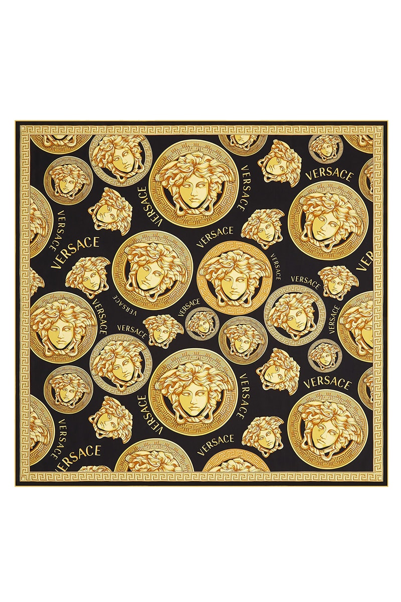 Versace "Amplified Medusa" Graphic Logo Collection branding price sneakers shoes sandals belt tee shirt jacket bathrobe summer spring 2021 black white print pattern track shorts menswear
