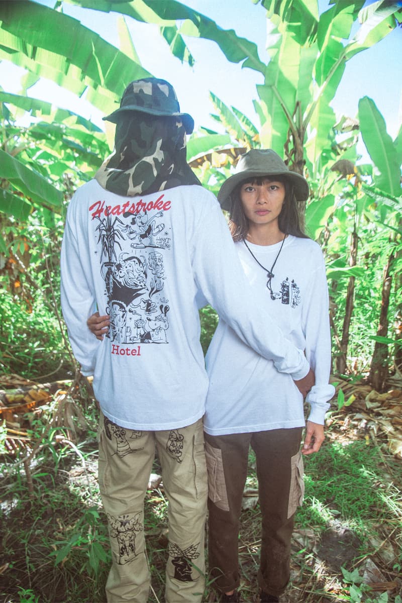 NY-Based Artists Yok & Sheryo Bring the Vacation Vibes With Latest Heatstroke Hotel Collection lookbook streetstyle island culture island vibes Sri Lanka 