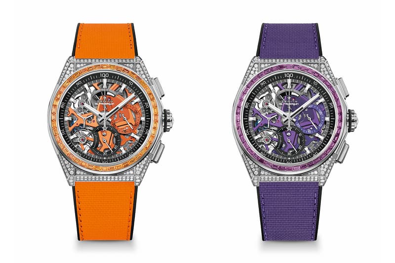 zenith swiss switzerland defy 21 spectrum diamonds sapphires baguettes limited edition watches timepiece collection 