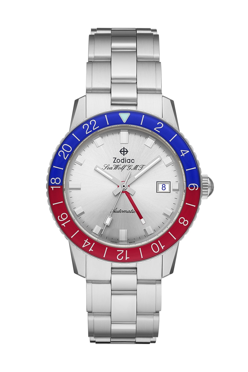 zodiac watches sea wolf gmt crystal blue red silver topper 182 units official release date info photos price store list buying guide