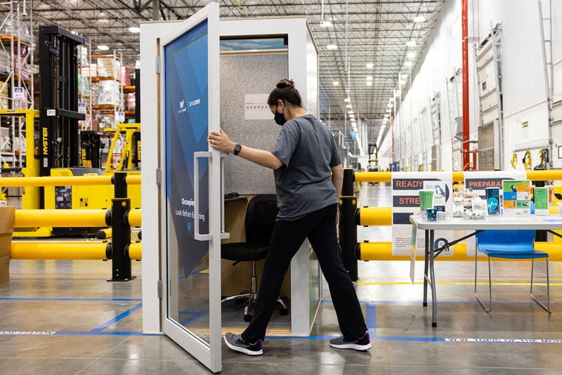 Amazon Introduces Tiny ‘Zen’ Booths That Warehouse Employees Can Go Into When They’re Stressed Out union jeff bezos