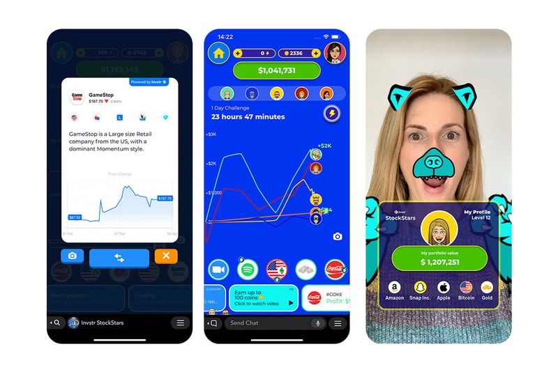 Snapchat StockStars App Snap Minis Mini Invstr finance investing stock cryptocurrency educational social media 