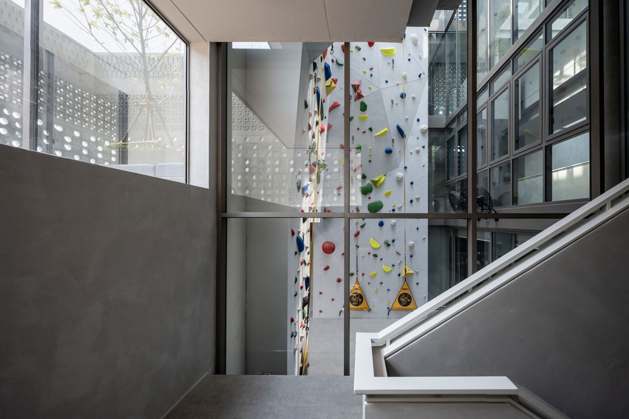 This Home in Thailand Features a Rock Climbing Wall and Light-Filled Brick Facade anonym studio home apartment
