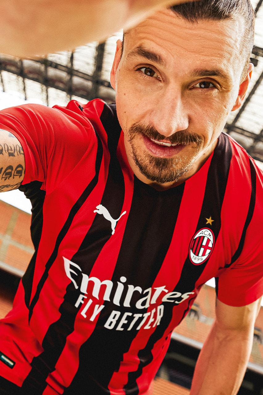 AC Milan PUMA Home Kit 2021/22 Release Info red black strips Zlatan Ibrahimovic 