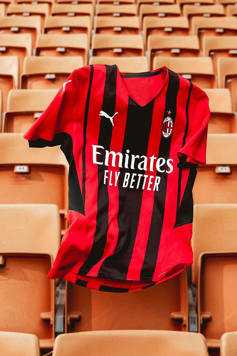 AC Milan PUMA Home Kit 2021/22 Release Info red black strips Zlatan Ibrahimovic 