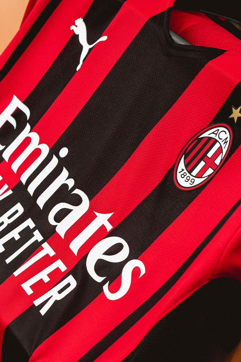 AC Milan PUMA Home Kit 2021/22 Release Info red black strips Zlatan Ibrahimovic 