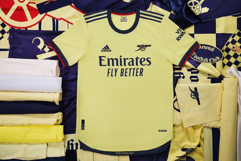 adidas football soccer arsenal 2021/22 yellow pearl citrine details 