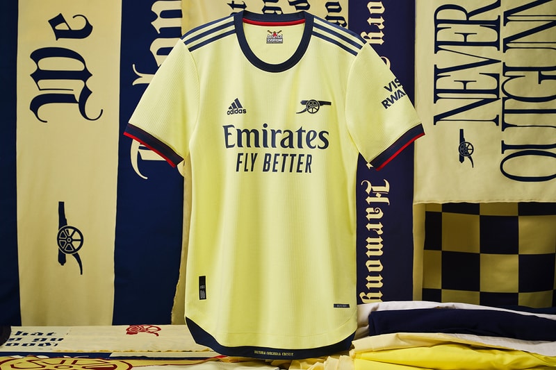 adidas football soccer arsenal 2021/22 yellow pearl citrine details 