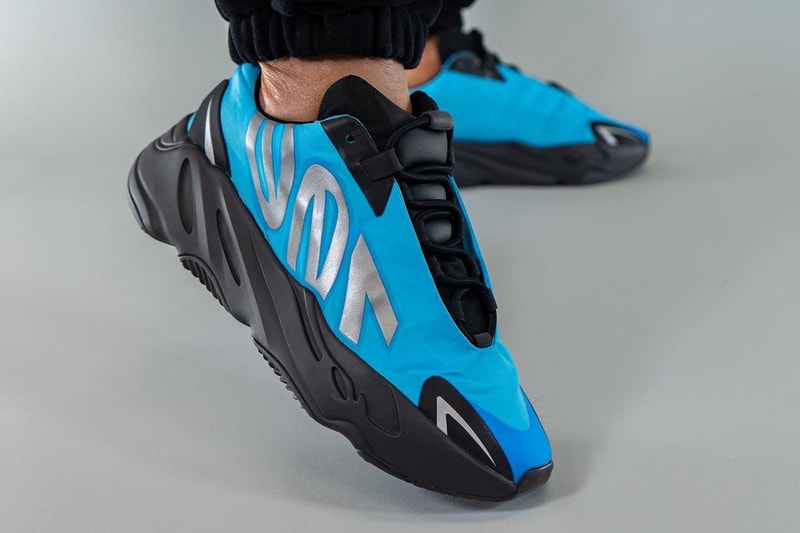 kanye west adidas yeezy boost 700 mnvn minivan bright cyan blue black silver GZ3079 official release date info photos price store list buying guide