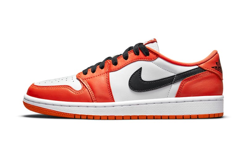 white and orange jordan 1 low