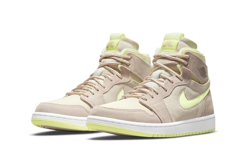 air jordan 1 zoom comfort pearl white lemon twist ct0979 200 menswear streetwear kicks shoes trainers runners spring summer 2021 ss21 collection info