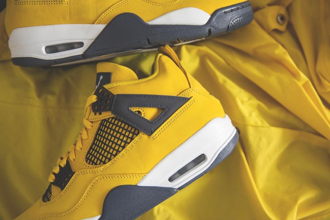 air michael jordan brand 4 lightning tour yellow white dark blue grey ct8527 700 official release date info photos price store list buying guide