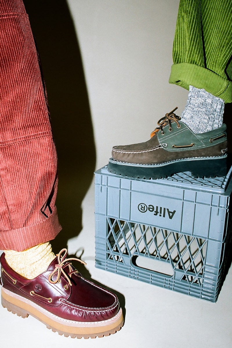 alife timberland 3 eye lug boat shoe burgundy red brown green olive beef and broc official release date info photos price store list buying guide