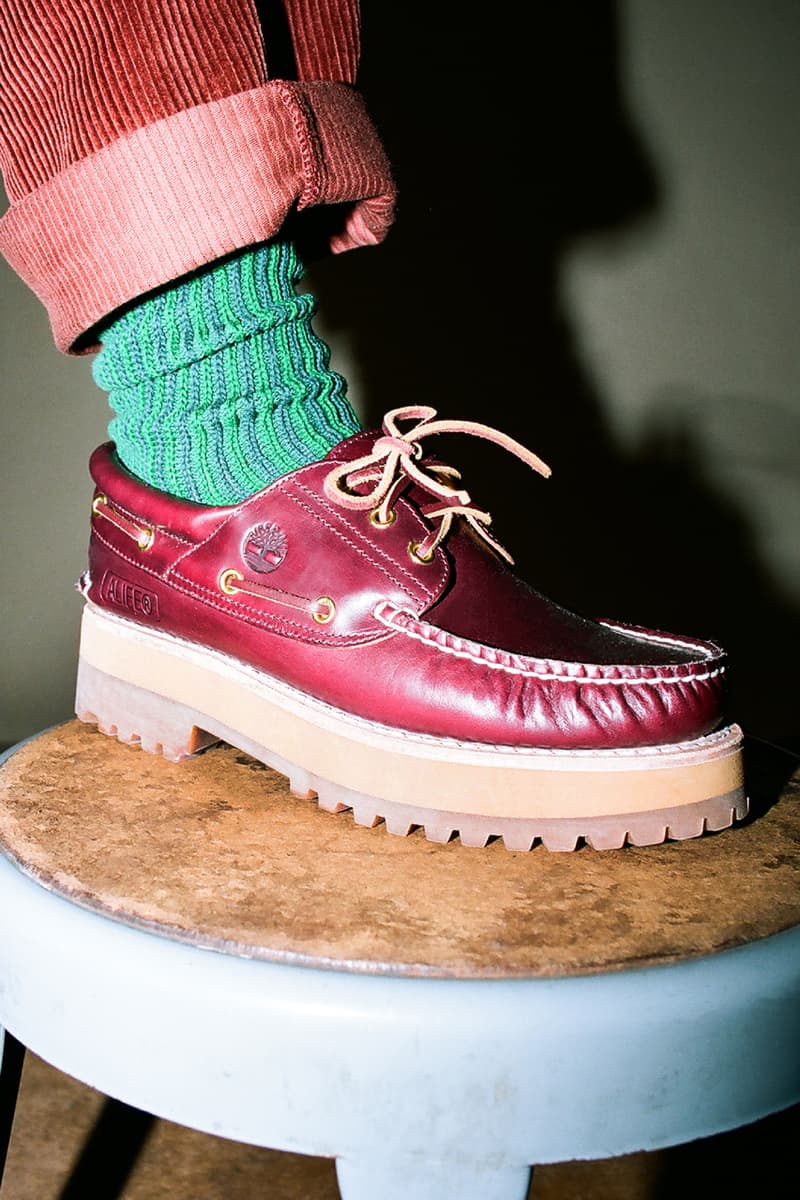 alife timberland 3 eye lug boat shoe burgundy red brown green olive beef and broc official release date info photos price store list buying guide