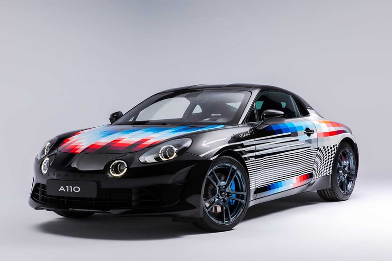 alpine a110s supercar felipe pantone art pixel gradient colors hand painted painting sale 