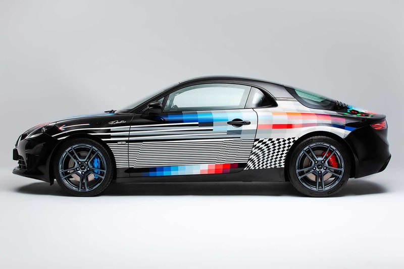 alpine a110s supercar felipe pantone art pixel gradient colors hand painted painting sale 