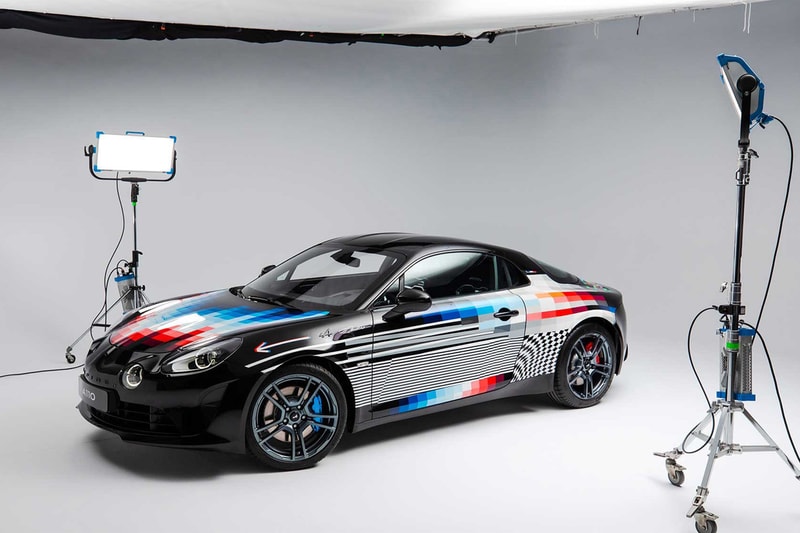 alpine a110s supercar felipe pantone art pixel gradient colors hand painted painting sale 