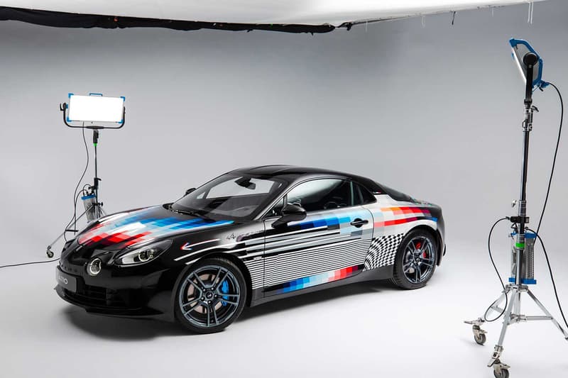 alpine a110s supercar felipe pantone art pixel gradient colors hand painted painting sale