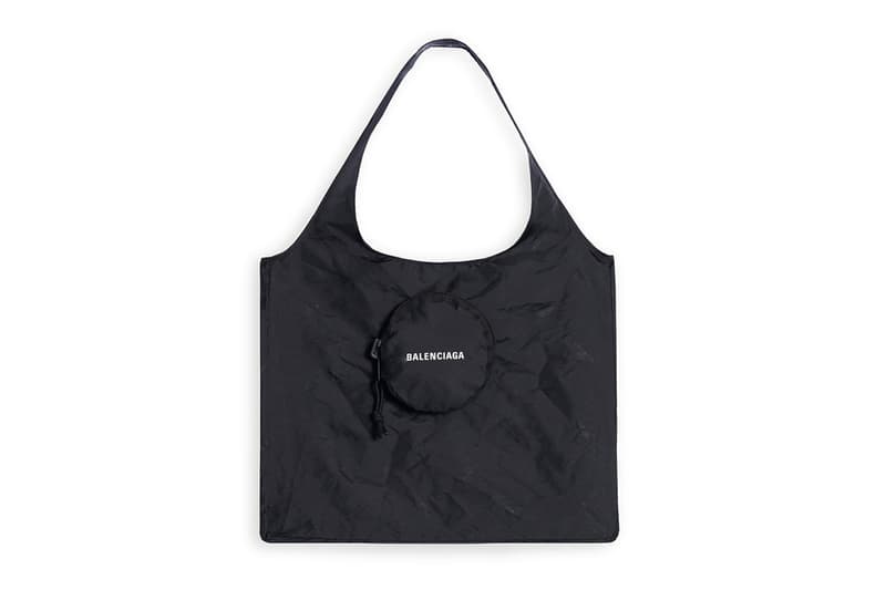 balenciaga expandable grocery bag recycled nylon plaid black white red official release date info photos price store list buying guide