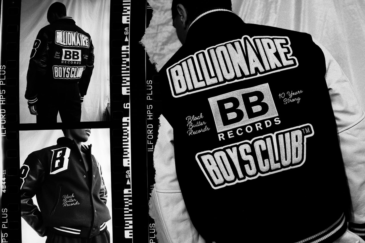 Black Butter Records x Billionaire Boys Club EU Varsity Team Jacket Release Information Drop Date Limited Edition London Music Scene J Hus JAE5 Bakar chenille applique