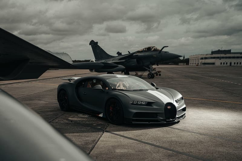 Bugatti's "Les Légendes du Ciel" Edition Chiron Sport Takes on the Dassault Rafael Marine Fighter Jet in a Runway Showdown