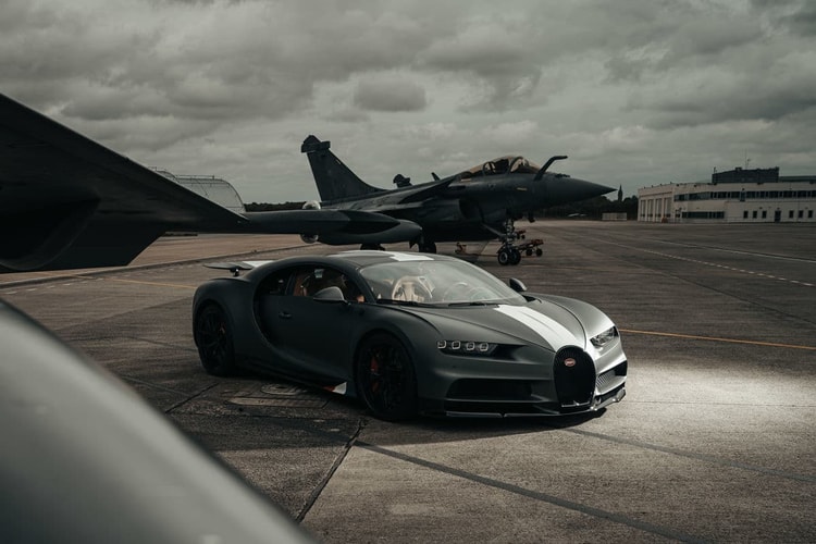 Bugatti's "Les Légendes du Ciel" Edition Chiron Sport Takes on the Dassault Rafael Marine Fighter Jet in a Runway Showdown