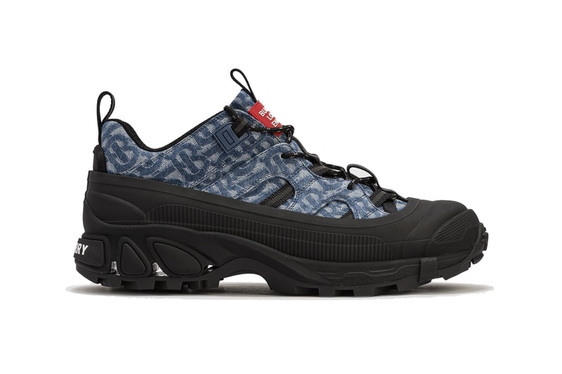 burberry arthur shoe sneaker monogram denim blue jeans black official release date info photos price store list buying guide