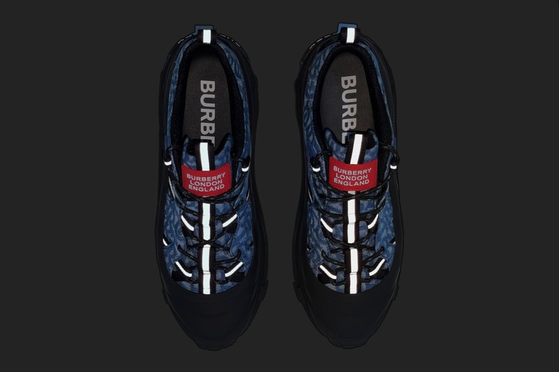burberry arthur shoe sneaker monogram denim blue jeans black official release date info photos price store list buying guide