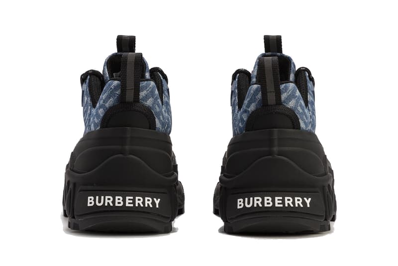 burberry arthur shoe sneaker monogram denim blue jeans black official release date info photos price store list buying guide