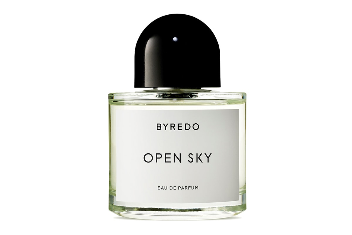 Byredo eau de parfum Fresh notes of pomelo citrus black pepper hemp leaves vetiver Open Sky unisex mens womens fragrances info