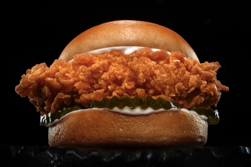 Carls Jr Hardees Hand Breaded Chicken Sandwich biscuit belgian waffle mayonnaise pickle maple buttermilk crispy all white tender info