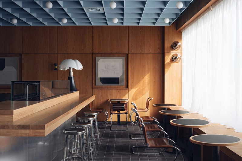 Child Studio Transforms This 1960s London Post Office Into Contemporary Maido Sushi Restaurant Architecture London Saint John's Wood kate moss sir paul mccartney ewan mcgregor design modern sushi japanese restaurant