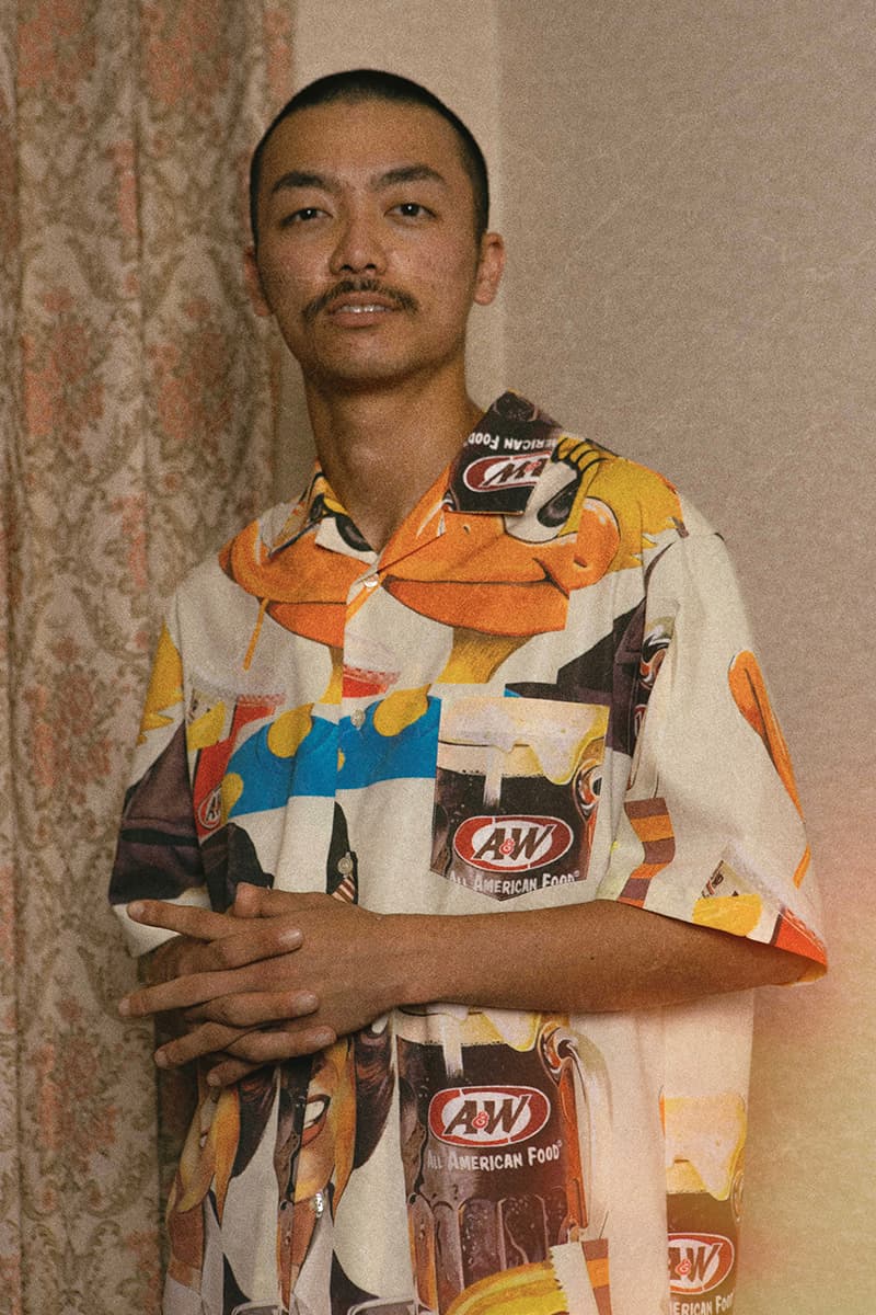 Chocolate Jesus A&W collaboration Lookbook aloha shirt fire king made in Japan Americana Style Retro Fast Food Burgers Root Bear Beer 