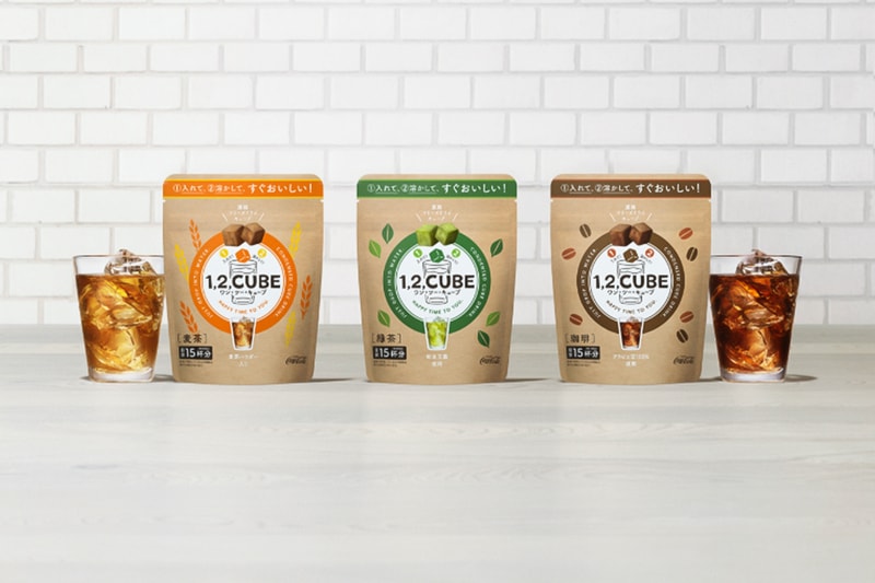 Coca-Cola Japan freeze-dried green tea and coffee cubes release info match tea eco sustainability barley tea drinks iced coffee