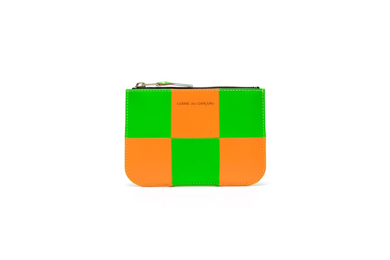 comme des garcons wallet fluorescent squares menswear streetwear accessories cardholder pouch zipper travel wallet info