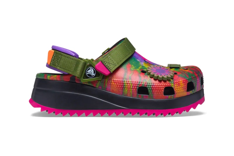 Crocs Classic Hiker Peace Out white black tie dye 10 mm midsole sawtooth outsole shoes footwear clogs trainers runner spring summer 2021 collection footwear info