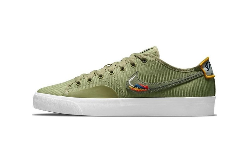 daan van der linden nike sb skateboarding blazer low court fishing olive green brown official release date info photos price store list buying guide