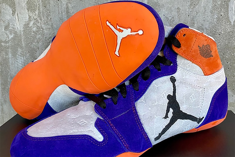 denny hamlin air jordan 1 racer pe info purple orange embossed pattern fireproof suede racing track jordan brand